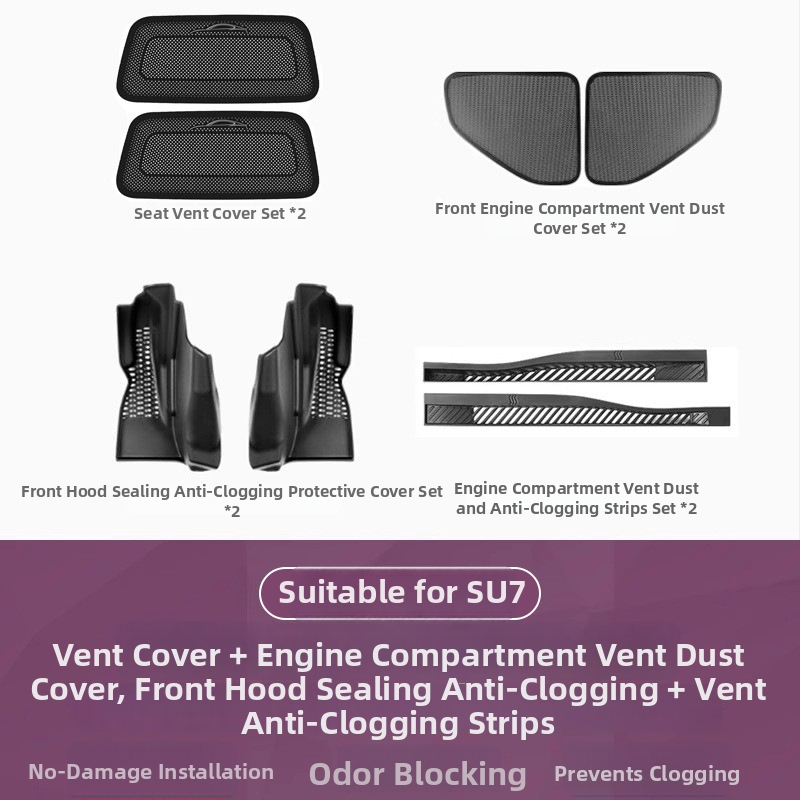 Protecție din plastic pentru capota din față cu canal de ghidare a apei și bandă anti-blocare pentru Xiaomi SU7 — accesoriu de modificare auto