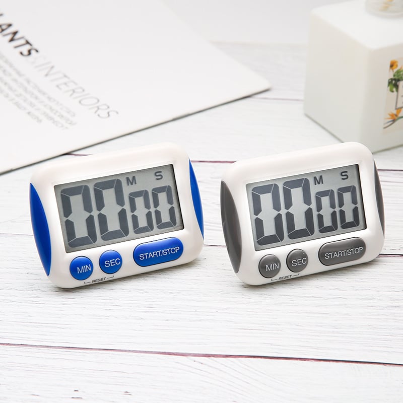 Digitalni kuhinjski timer s LCD zaslonom, baterijsko napajanje, plastično kućište, pravokutnog oblika