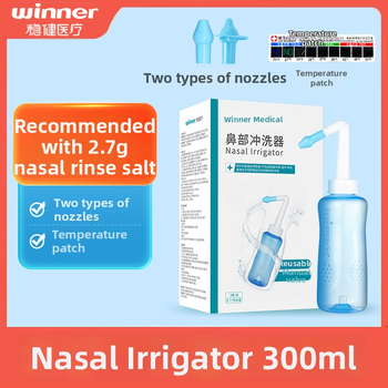 Pevný nosový irigátor s objemom 300 ml a soľou na nosové výplachy 2.7 g
