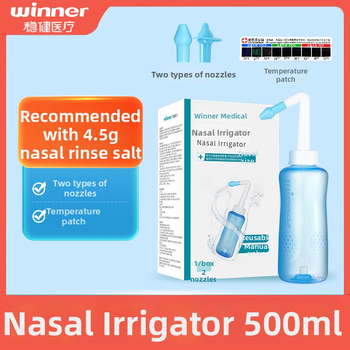 Pevný nosový irigátor s objemom 300 ml a soľou na nosové výplachy 2.7 g