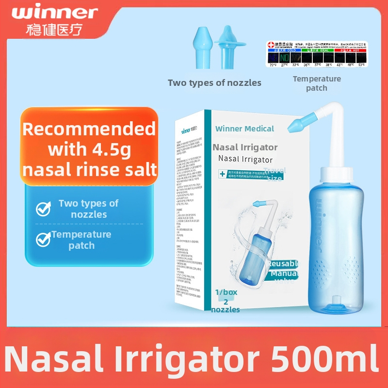 Pevný nosový irigátor s objemom 300 ml a soľou na nosové výplachy 2.7 g