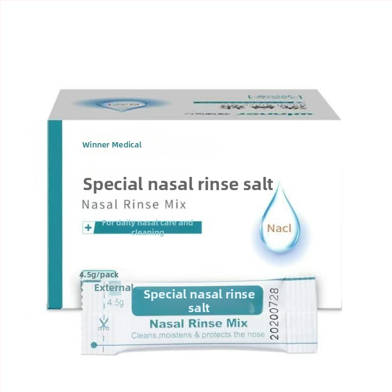 Pevný nosový irigátor s objemom 300 ml a soľou na nosové výplachy 2.7 g