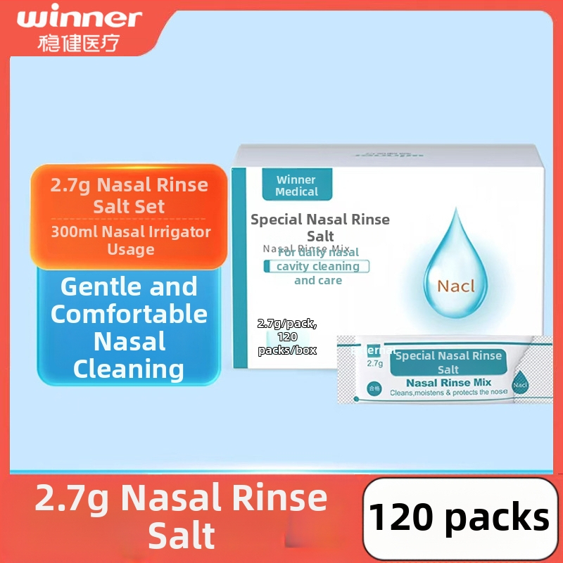 Pevný nosový irigátor s objemom 300 ml a soľou na nosové výplachy 2.7 g