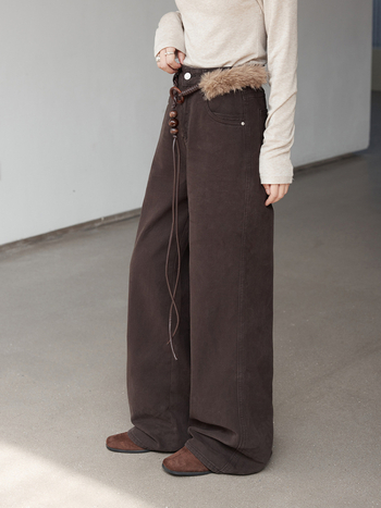 Traperice ravnog kroja, Korejskog stila, visokim strukom, 95% pamuk + 5% poliester, jesen 2025