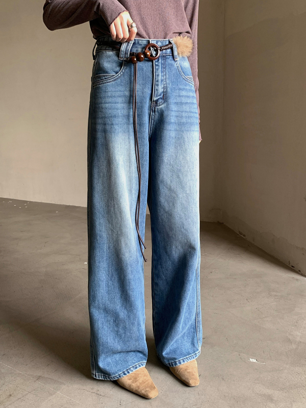 Traperice ravnog kroja, Korejskog stila, visokim strukom, 95% pamuk + 5% poliester, jesen 2025