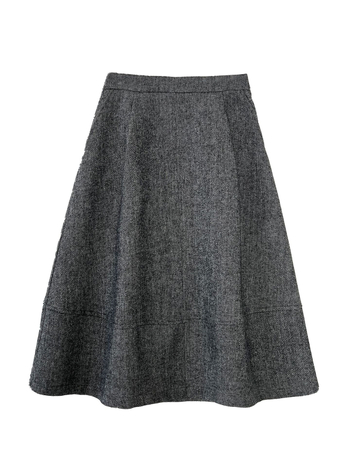 Ženska vunena suknja od vune i poliester, visokim pojasom, A-linija, srednja dužina, zimska kolekcija 2025