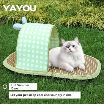 Котешко гнездо с ратанова подложка и пяна – гнездо за домашни любимци, марка Ya you, произход Zhejiang