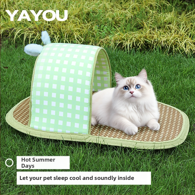 Котешко гнездо с ратанова подложка и пяна – гнездо за домашни любимци, марка Ya you, произход Zhejiang