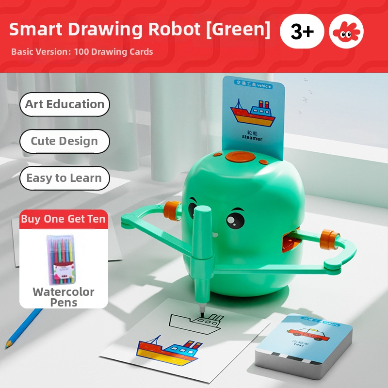 Edukativni pametni automatski robot za crtanje za dob 3-8 godina — stroj za učenje, električno, plastika, bez memorije
