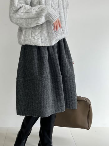 Suknja od vunenog blendinga, A-linija plise, srednje duljine, mikroelastična, zimska kolekcija 2025