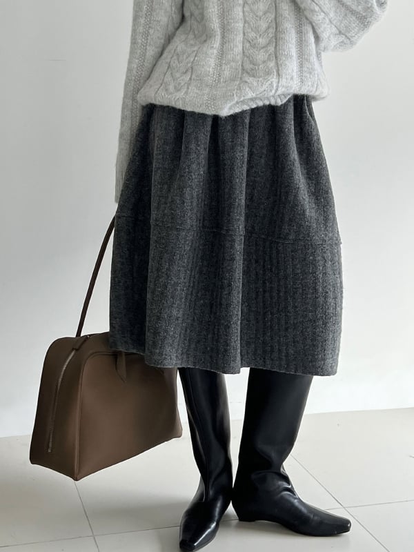 Suknja od vunenog blendinga, A-linija plise, srednje duljine, mikroelastična, zimska kolekcija 2025