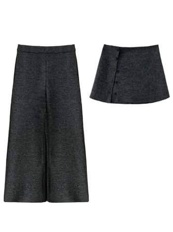 Γυναικεία παντελόνια φαρδιάς γραμμής, κορεατικού στυλ, με υψηλή μέση, χειμερινή έκδοση 2025, ύφασμα βαμβάκι-μαλλί-πολυεστέρας