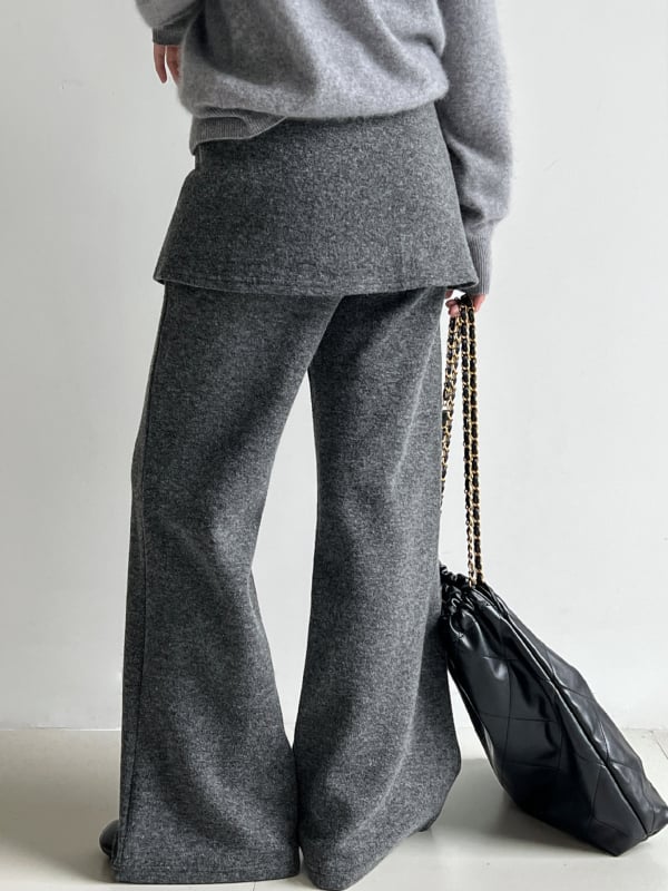 Γυναικεία παντελόνια φαρδιάς γραμμής, κορεατικού στυλ, με υψηλή μέση, χειμερινή έκδοση 2025, ύφασμα βαμβάκι-μαλλί-πολυεστέρας