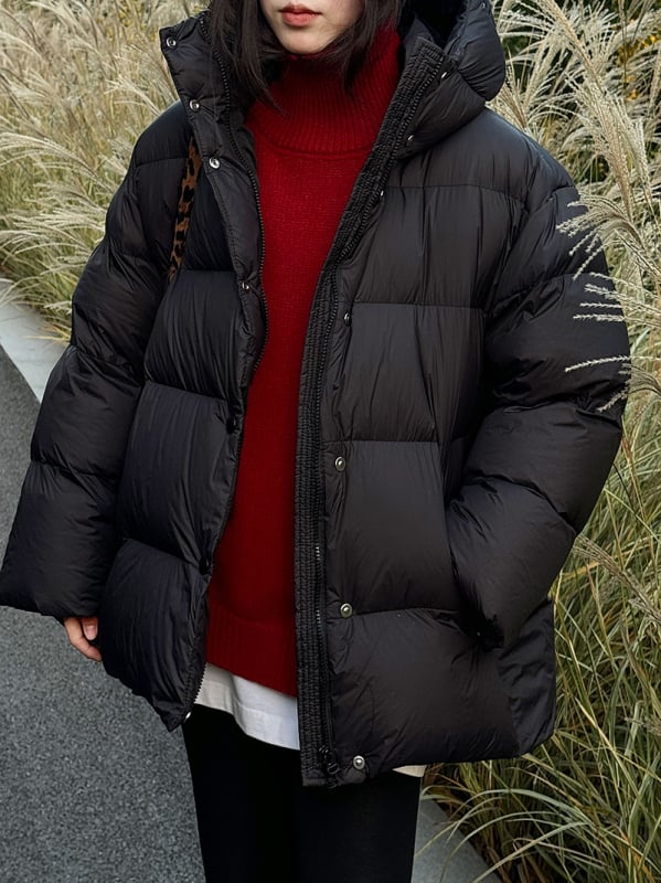 Γυναικείο μπουφάν με κουκούλα, γέμισμα από λευκό πούπουλο πάπιας, περιεκτικότητα πούπουλου 91-95%, πλήρωση 201-300 g, πολυεστέρας