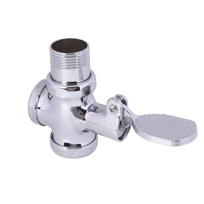 Pedalni ventil za ispiranje za squat WC — bakar/legura, Model: Foot-Operated Flush Valve, moderni minimalistički stil