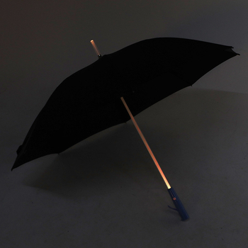 Thunderstorm LED kišobran s prozirnom kupolom, automatsko otvaranje, 8 rebara od vlaknastog materijala, plastična drška, mogućnost logotipa