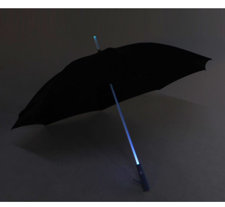 Thunderstorm LED kišobran s prozirnom kupolom, automatsko otvaranje, 8 rebara od vlaknastog materijala, plastična drška, mogućnost logotipa
