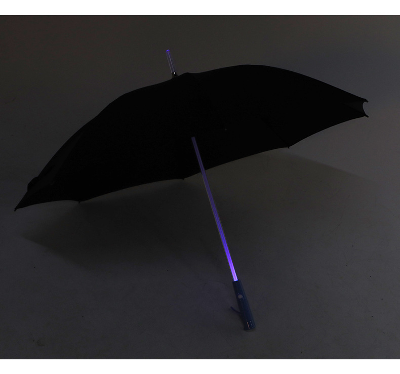 Thunderstorm LED kišobran s prozirnom kupolom, automatsko otvaranje, 8 rebara od vlaknastog materijala, plastična drška, mogućnost logotipa