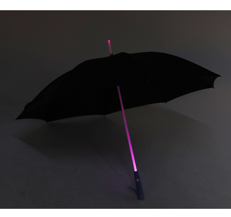 Thunderstorm LED kišobran s prozirnom kupolom, automatsko otvaranje, 8 rebara od vlaknastog materijala, plastična drška, mogućnost logotipa