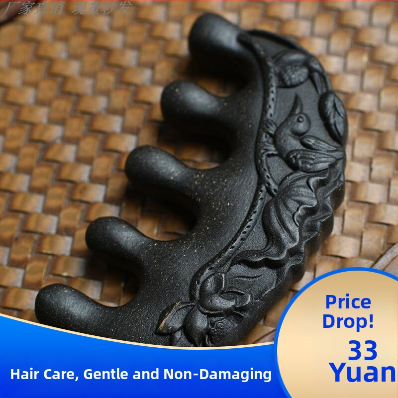 Drevený hrebeň na rast vlasov s masážou pokožky hlavy, parfumovaný, proti vypadávaniu vlasov, Polygonum multiflorum