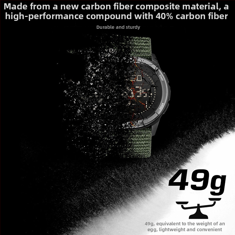 North Edge ψηφιακό εξωτερικό αθλητικό ρολόι με ηλεκτρονική κίνηση, αντοχή στο νερό μέχρι 50 m, κάσα από ανθρακονήματα, φωτιζόμενη οπίσθια λυχνία, κυκλικός καντράν με ορυκτό ενισχυμένο γυαλί