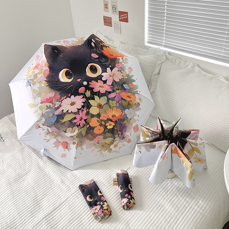 Shu yi trodjelni sklopivi kišobran s Impact Cloth 190t, vlaknaste rebra, čelična šipka