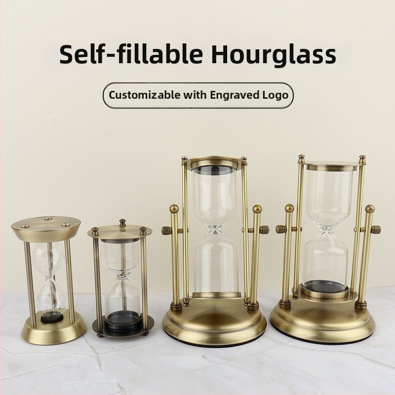 DIY επαναγεμιζόμενη κλεψύδρα-χρονόμετρο, μεταλλική επικάλυψη, μοντέρνο μινιμαλιστικό στιλ