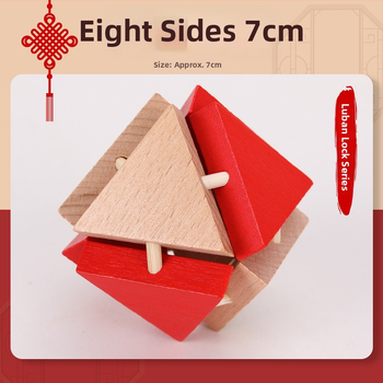 Fából készült Kong Ming Lock Lu Ban Lock készlet 4–6 éves gyermekek számára