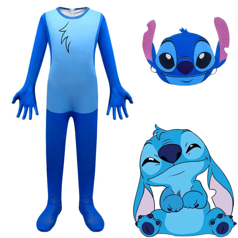 Dječji cosplay jednopojasni kostim sa Stitch tiskom (uzrast 3–8 godina; materijal milk silk; glavni materijal acetat vlakno 65%; primjeren za proleće i jesen)