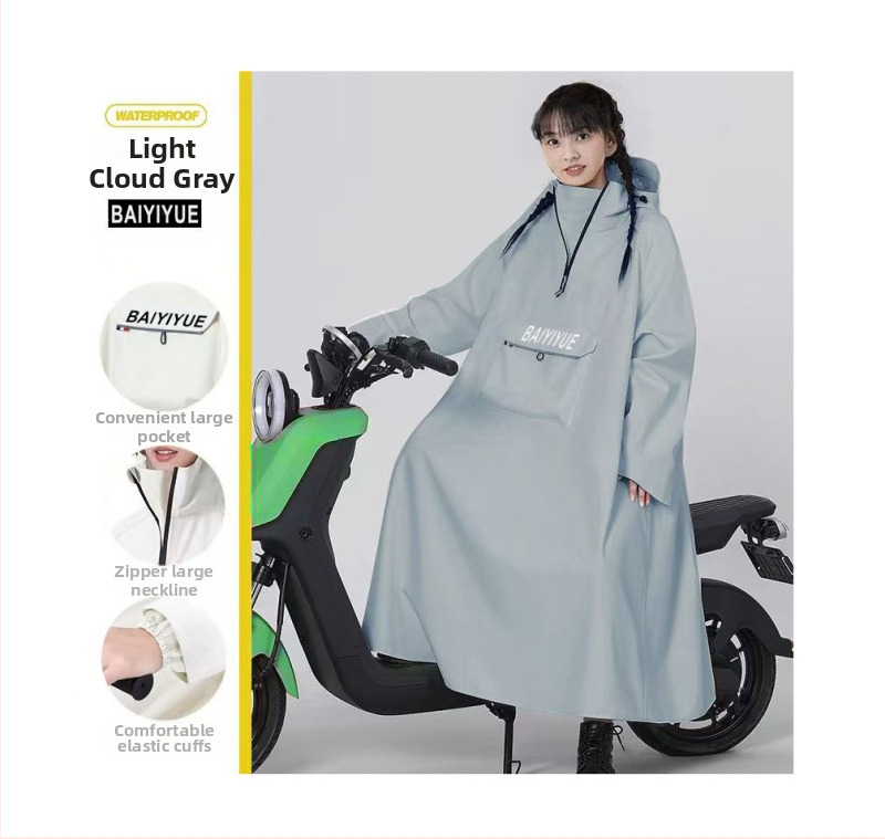 Dospelé dážď pončo pre motocykel/elektrické vozidlo, s hrubou Oxford látkou a TPU filmom, opakovane použiteľné