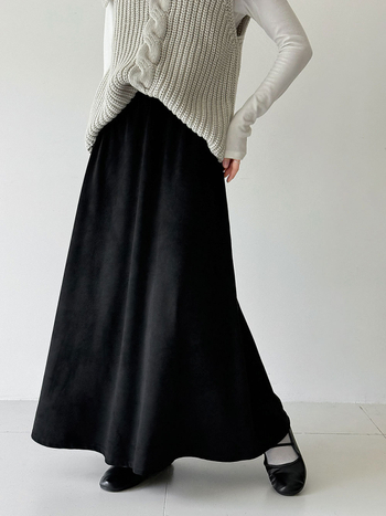 Suknja s visokim strukom, A-kroj, srednje duljine, retro stil, plisirana, poliester materijal, Aunt Luxi, jesen 2025