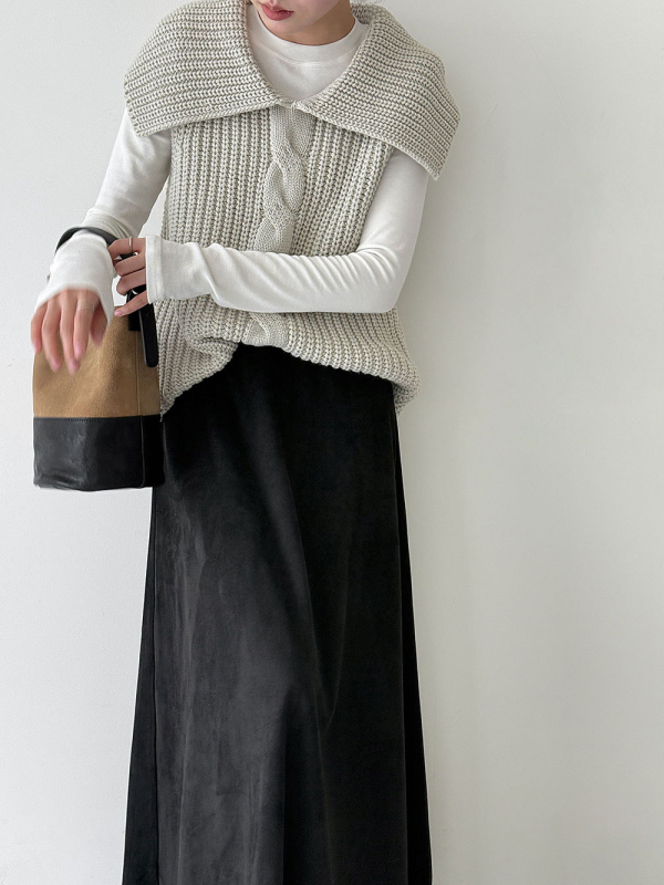 Suknja s visokim strukom, A-kroj, srednje duljine, retro stil, plisirana, poliester materijal, Aunt Luxi, jesen 2025