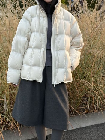 Γυναικείο μπουφάν πούπουλου με κουκούλα - νάιλον ύφασμα, γέμισμα πούπουλο πάπιας 101–200 g, περιεκτικότητα σε πούπουλο 90%+, φερμουάρ, χειμερινό, παχύ