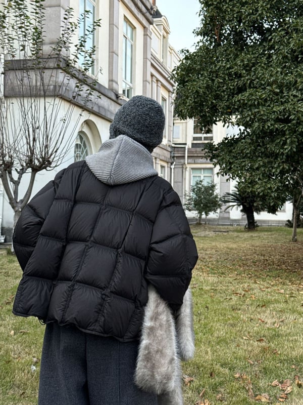 Γυναικείο μπουφάν πούπουλου με κουκούλα - νάιλον ύφασμα, γέμισμα πούπουλο πάπιας 101–200 g, περιεκτικότητα σε πούπουλο 90%+, φερμουάρ, χειμερινό, παχύ