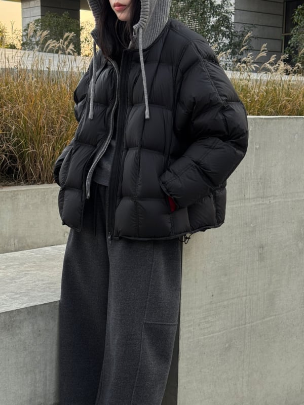 Γυναικείο μπουφάν πούπουλου με κουκούλα - νάιλον ύφασμα, γέμισμα πούπουλο πάπιας 101–200 g, περιεκτικότητα σε πούπουλο 90%+, φερμουάρ, χειμερινό, παχύ