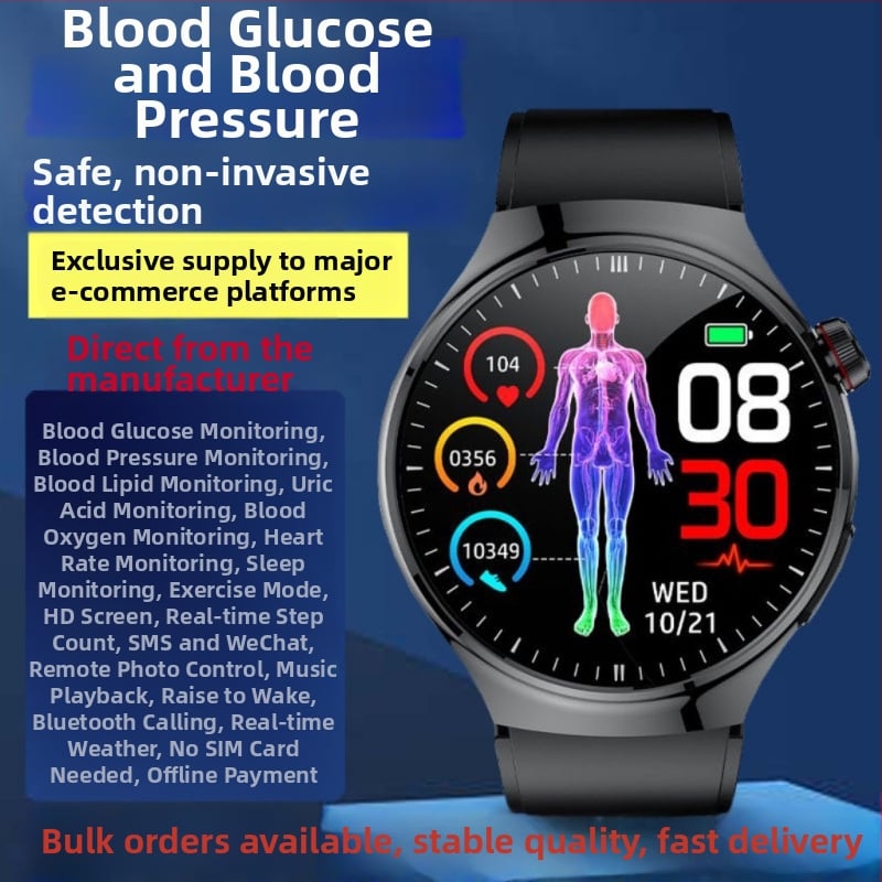 Športové inteligentné hodinky s hlasovým volaním a monitorovaním zdravia: krvný cukor, kyselina močová, tep srdca, sledovanie spánku