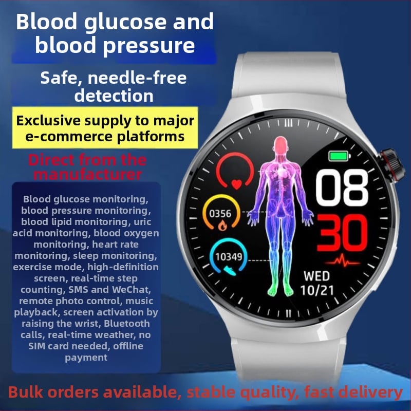 Športové inteligentné hodinky s hlasovým volaním a monitorovaním zdravia: krvný cukor, kyselina močová, tep srdca, sledovanie spánku