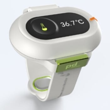 Brățară inteligentă de monitorizare a temperaturii bebelușului, afișaj AMOLED, curea din silicon, autonomie baterie 7–14 zile, pentru copii