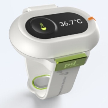 Brățară inteligentă de monitorizare a temperaturii bebelușului, afișaj AMOLED, curea din silicon, autonomie baterie 7–14 zile, pentru copii