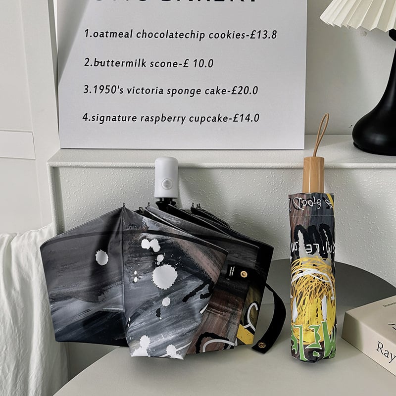 Shu Yi Trostruki sklopivi kišobran s vlaknastim rebrom i osovinom, tkanina 190T s vinilnim premazom