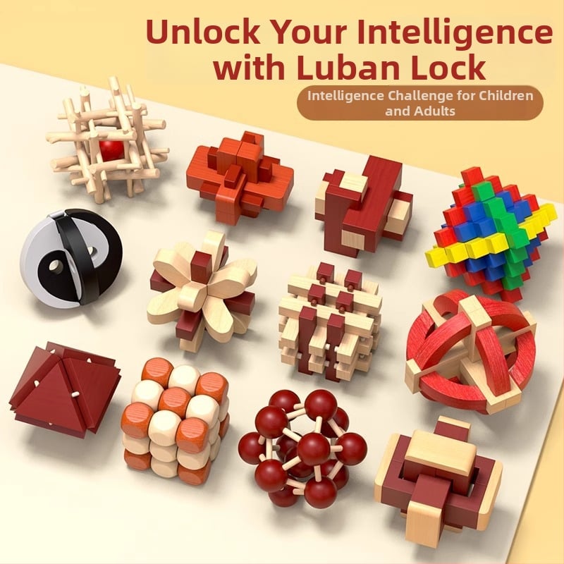 Drveni puzzle za otključavanje – Mortise i Tenon blokovi, edukativna igra za djecu 7–14 godina, kompletan set