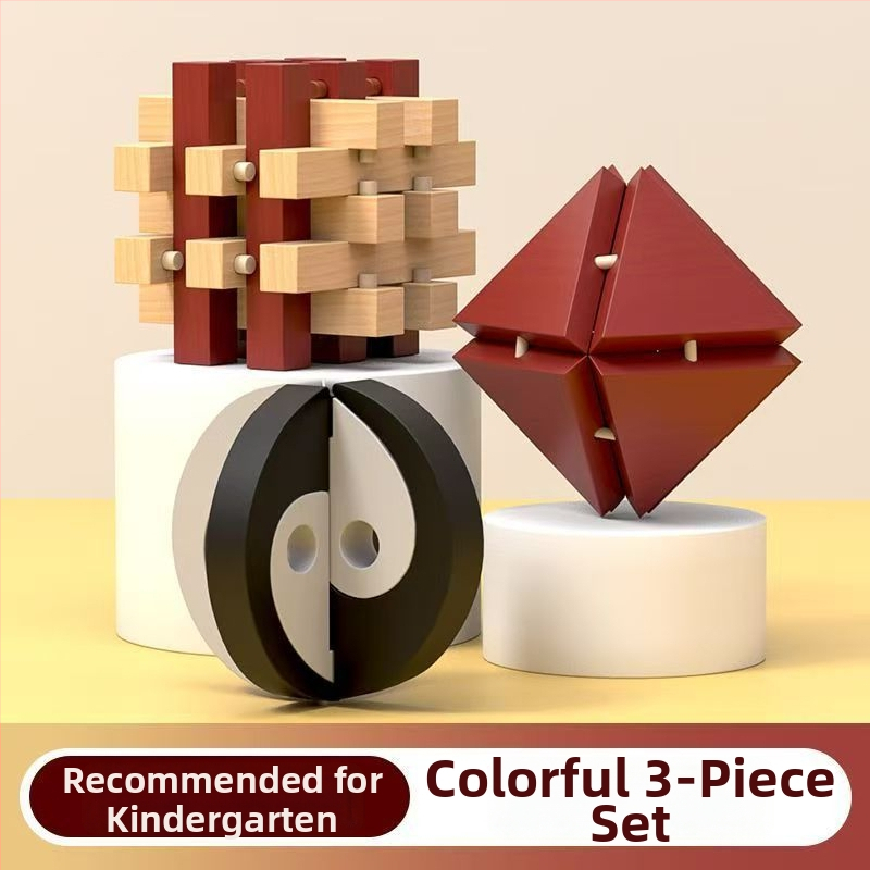 Drveni puzzle za otključavanje – Mortise i Tenon blokovi, edukativna igra za djecu 7–14 godina, kompletan set