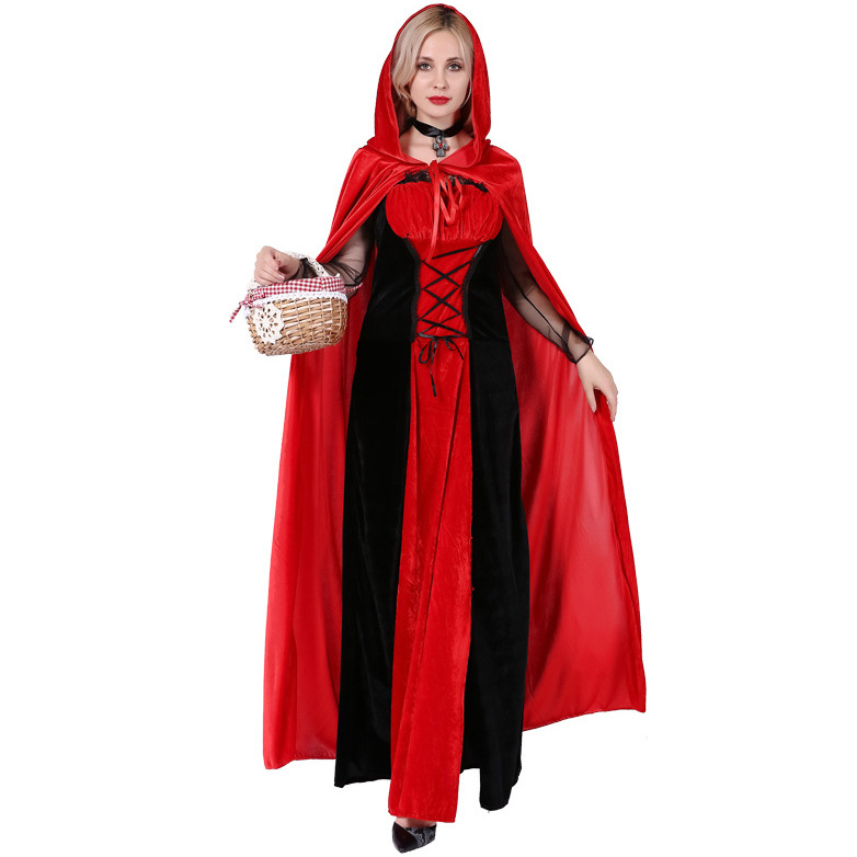 Halloween cosplay kostim s kapom: teme Crvena kapica, Vuk-baka, Vampir i Kraljica dvorca; Materijal: Poliester; Namjena: igranje uloga; Spol: Ženski; Godina/Sezona: Ljeto 2024; Dobna skupina: 18-24