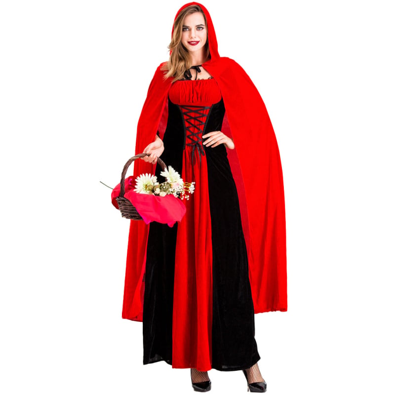 Halloween cosplay kostim s kapom: teme Crvena kapica, Vuk-baka, Vampir i Kraljica dvorca; Materijal: Poliester; Namjena: igranje uloga; Spol: Ženski; Godina/Sezona: Ljeto 2024; Dobna skupina: 18-24
