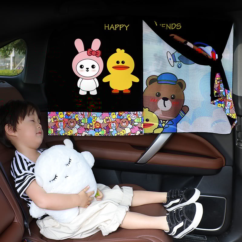Perdea pentru geamul mașinii cu design desen animat – poliester, opac gros, tip suspensie, personalizabilă, compatibilitate generală