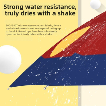 Umbrelă cu 16 spițe, mâner din lemn masiv, lungă, protecție UV UPF50+, formă dreaptă, deschidere manuală