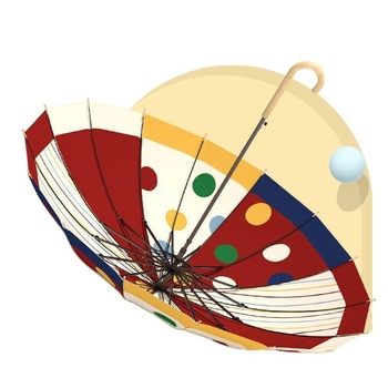 Umbrelă cu 16 spițe, mâner din lemn masiv, lungă, protecție UV UPF50+, formă dreaptă, deschidere manuală