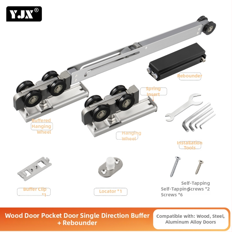 Kotač džepnih kliznih vrata — aluminijska legura, model kotača džepnih vrata, marka Yjx, debljina zida 2 mm, stil moderni minimalizam