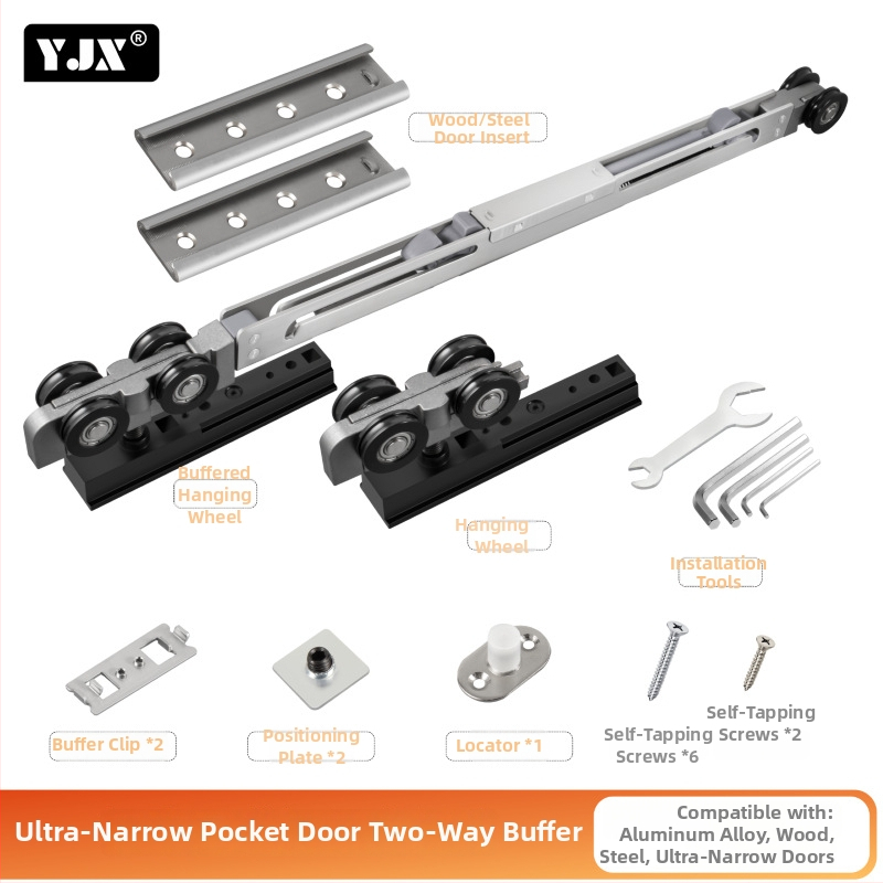 Kotač džepnih kliznih vrata — aluminijska legura, model kotača džepnih vrata, marka Yjx, debljina zida 2 mm, stil moderni minimalizam