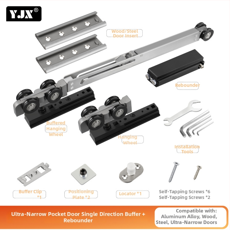 Kotač džepnih kliznih vrata — aluminijska legura, model kotača džepnih vrata, marka Yjx, debljina zida 2 mm, stil moderni minimalizam